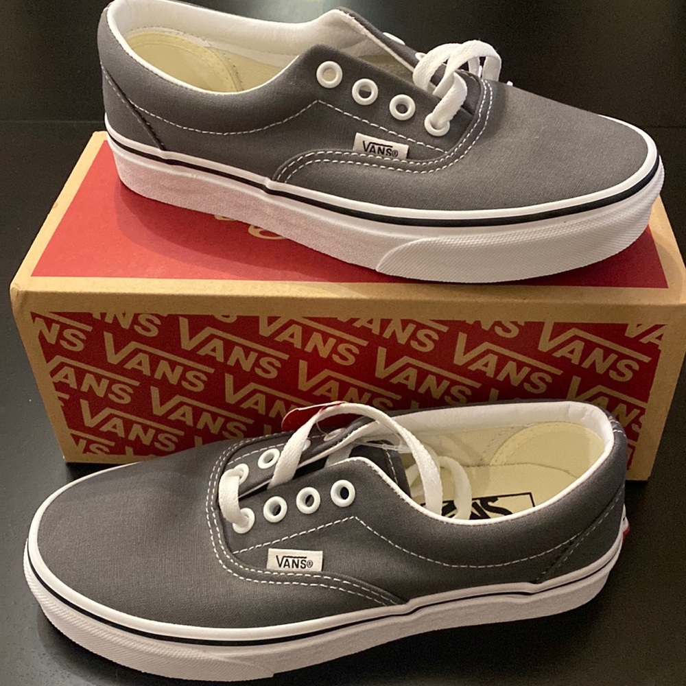 NWT: Vans, Size 6. Color: Pewter and White (looks gray)